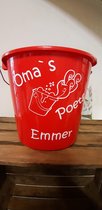 Emmer - Tekst - 5 liter - Oma's Poetsemmer - Rood - Kado - Gift
