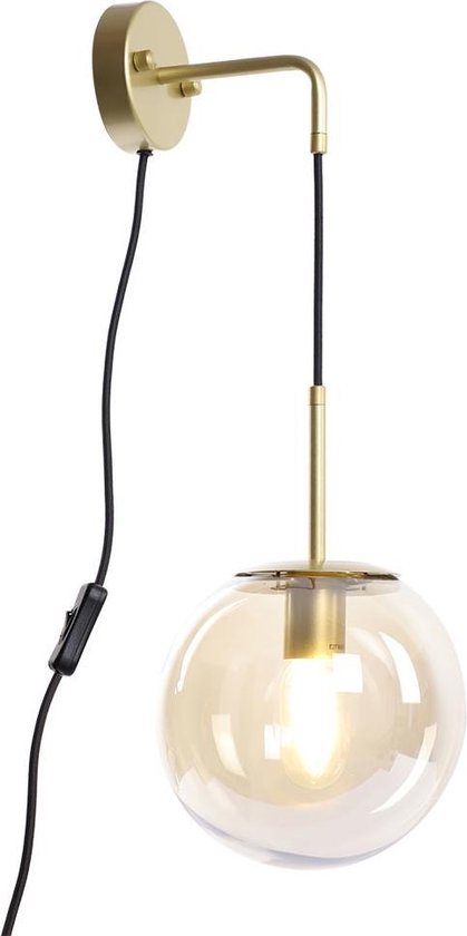 Wandlamp binnen Else 1-lichts - Amber glas - Wandverlichting voor binnen