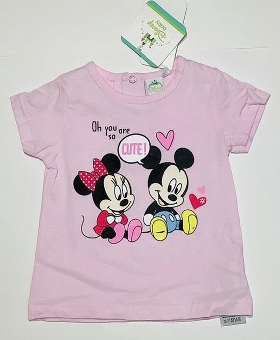 Disney Minnie Mouse t-shirt - roze - maat 74 (12 maanden)