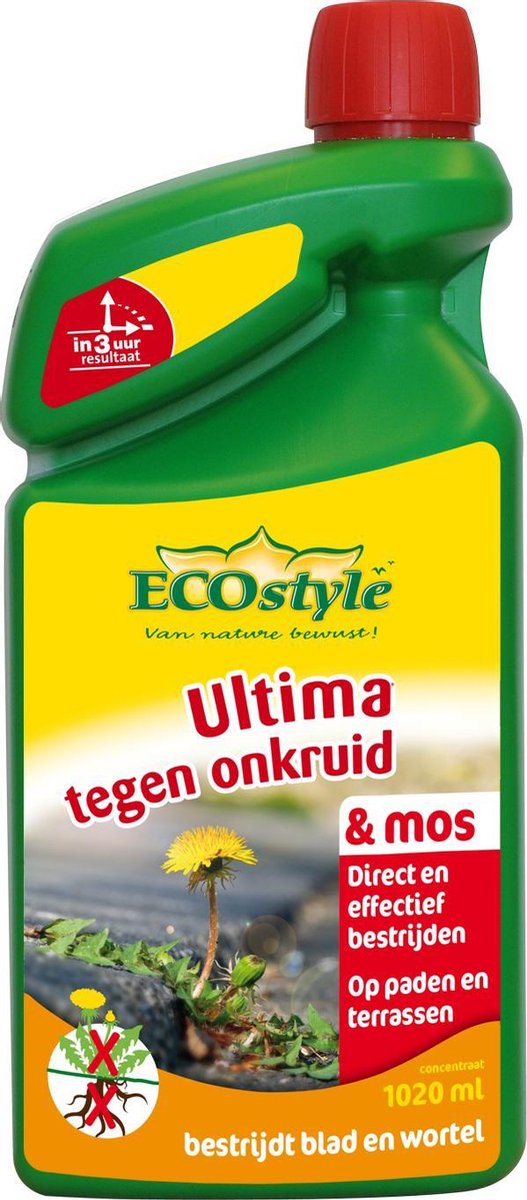 ECOstyle Ultima onkruid & mos - bestrijdt wortel en blad - concentraat 1020 ml