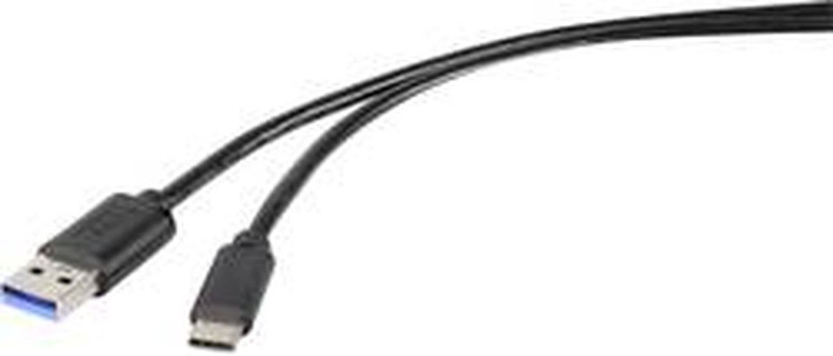 Renkforce RF-4536470 USB-kabel USB 3.2 Gen1 USB-A stekker, USB-C stekker 0.15 m Zwart