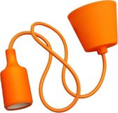 LED lamp DIY - Pendel hanglamp - Strijkijzer snoer - E27 Siliconen fitting - Plafondlamp - Oranje