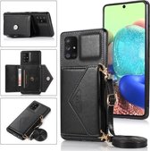 Voor Samsung Galaxy M31 Multifunctionele Cross-body Card Bag TPU + PU Cover Case met houder & kaartsleuf & portemonnee (zwart)