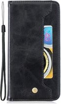 Voor Galaxy S8 + koperen gesp nappa textuur horizontale flip lederen tas, met houder en kaartsleuven en portemonnee (zwart)