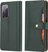 Voor Samsung Galaxy S20 FE / S20 Lite Kalfsstructuur Dubbele Vouwsluiting Horizontale Flip Leren Case met Fotolijst & Houder & Kaartsleuven & Portemonnee (Smaragd)