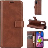 Voor Samsung Galaxy M51 Retro Kalfspatroon Gesp Horizontale Flip Leren Case met Houder & Kaartsleuven & Portemonnee (Donkerbruin)