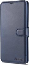 Voor Samsung Galaxy S21 Ultra 5G AZNS Kalf Textuur Horizontale Flip Leren Case met Houder & Kaartsleuven & Portemonnee & Fotolijst (Blauw)