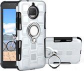 Voor Motorola Moto G5S 2 in 1 Cube PC + TPU beschermhoes met 360 graden draaien zilveren ringhouder (zilver)