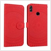 Voor Huawei Y6 2019 Pressed Printing Pattern Horizontale Flip PU Leather Case met houder & kaartsleuven & portemonnee & & Lanyard (rood)