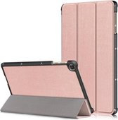 Voor Huawei Enjoy Tablet 2 10.1 inch / Honor Pad 6 10.1 inch Effen Kleur Horizontale Flip Leren Case met Drie-vouwbare Houder & Slaap / Wekfunctie (Rose Goud)