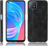 Voor OPPO A72 5G Schokbestendig Naaien Koe Patroon Huid PC + PU + TPU Case (Zwart)