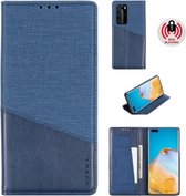 Voor Huawei P40 Pro MUXMA MX109 Horizontale Flip Leren Case met Houder & Kaartsleuf & Portemonnee (Blauw)