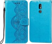 Voor Nokia 3.2 Flower Vine Embossing Pattern Horizontale Flip Leather Case met Card Slot & Holder & Wallet & Lanyard (Blue)