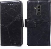 Voor Huawei Mate 20 lite Geometrische stiksels Horizontale flip TPU + PU lederen tas met houder & kaartsleuven en portemonnee (zwart)