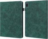Voor Huawei MatePad 10.4 Pauw reliëfpatroon TPU + PU horizontaal flip lederen hoesje met houder & kaartsleuven & portemonnee & slaap- / wekfunctie (groen)