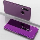 Galvaniserende spiegel horizontale flip lederen hoes voor Huawei P Smrt Z met houder (paars)