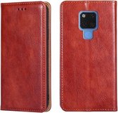 Voor Huawei Mate 20 PU + TPU Glanzende Olie Effen Kleur Magnetische Horizontale Flip Leren Case met Houder & Kaartsleuf & Portemonnee (Bruin)