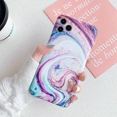 Voor iPhone 11 Frosted Marble Pattern Shockproof TPU Case (Phantom Colored Stone)