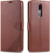 Voor OPPO A9 / A9x / F11 AZNS schapenvacht textuur horizontale flip lederen case met houder & kaartsleuven & portemonnee (bruin)