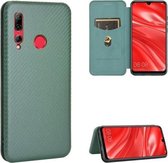 Voor Huawei Honor 10i / 20i Koolstofvezel Textuur Magnetische Horizontale Flip TPU + PC + PU lederen tas met kaartsleuf (groen)