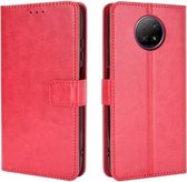 Voor Xiaomi Redmi Note 9T 5G / Note 9 5G Retro Crazy Horse Texture Horizontale Flip lederen tas met houder & kaartsleuven & fotolijst (rood)