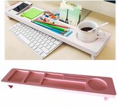 Multifunctioneel opbergrek voor desktop Computertoetsenbord Afwerking Scheidingsplankhouder, Afmeting: 53x11.5x5.5cm (roze)