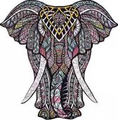 Houten jigsaw puzzel | Dierenfiguur puzzel | Houten dieren Puzzel | Educatieve puzzel | Decoratief | Houten Legpuzzel | Wooden Animal Jigsaw Puzzle | Breinbreker | A3 | Olifant