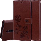 Rose reliÃ«f horizontale flip PU lederen tas met houder en kaartsleuven en portemonnee voor Xiaomi Redmi K20 / K20 Pro (bruin)