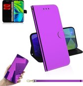Voor Xiaomi Mi CC9 Pro / Note 10 / Note 10 Pro Mirror-achtige magnetische aantrekkingskracht Horizontale Flip Leather Case met Lanyard, Support Holder & Card Slot & Wallet (Purple)