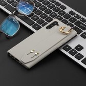 Voor Galaxy Note10 schokbestendige effen kleur TPU-hoes met polsband (grijs)