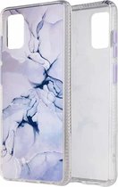 Voor Samsung Galaxy A71 gekleurd glazuur marmer TPU + pc beschermhoes (wit)