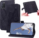 Voor OPPO A52 / A72 / A92 Retro Skin Feel Butterflies Embossing Horizontale Flip Leather Case met houder & kaartsleuven & portemonnee (zwart)