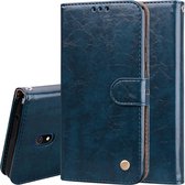 Voor Geschikt voor Xiaomi Redmi 8A Business Style Oil Wax Texture Horizontal Flip Leather Case, met houder & kaartsleuven & portemonnee (blauw)