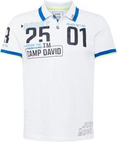 Camp David ® poloshirt van slubgaren met grote folieprint