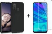 Huawei P Smart 2020 hoesje zwart siliconen case hoes cover hoesjes - 1x Huawei p smart 2020 screenprotector