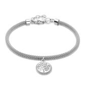 Twice As Nice Armband in zilver, slangketting, levensboom 17 cm+2 cm