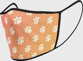 Duopack: Oranje hondenpoten wasbare mondmasker - L / Stoffen mondkapjes met print / Wasbare Mondkapjes / Mondkapjes / Uitwasbaar / Herbruikbare Mondkapjes / Herbruikbaar / Ov geschikt / Mondm