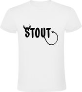 Stout Heren t-shirt | ondeugend | gek | mafkees | straf |  Wit