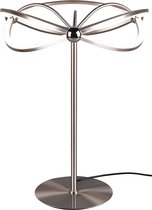 LED Tafellamp - Tafelverlichting - Nitron Charis - 20W - Warm Wit 3000K - Dimbaar - Rond - Mat Nikkel - Aluminium