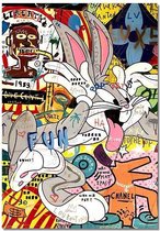 Canvas Experts Doek Met Bugs Bunny Chanel Maat 100x70CM *ALLEEN DOEK MET WITTE RANDEN* Wanddecoratie | Poster | Wall Art | Canvas Doek | Voor Meer Opties En Complete Schilderijen