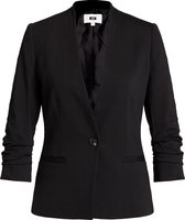 WE Fashion Dames getailleerde stretch blazer met ingerimpelde mouwen