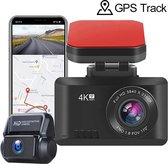 T8 Dual Dashcam voor auto voor en achter - Dashboard camera - 4K Full HD - GPS - WIFI