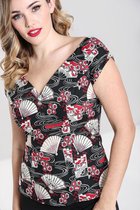 Hell Bunny Lanah Fan 50's Top Zwart