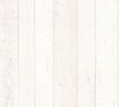 Hout behang Profhome 855046-GU vliesbehang glad met vogel patroon mat wit grijs 5,33 m2