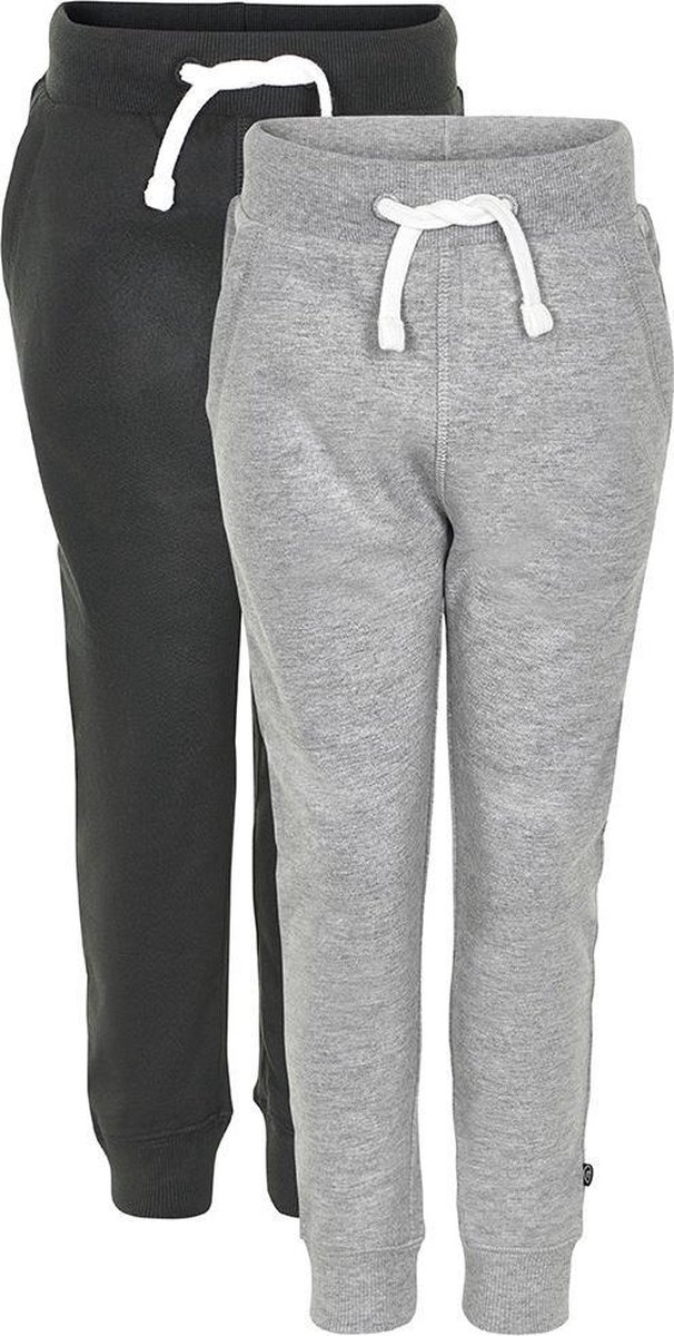 Minymo Joggingbroek Jongens Katoen Grijs/zwart 2-delig Mt 80