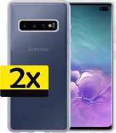 Samsung S10 Hoesje Back Cover Siliconen Hoes Transparant - 2 Stuks