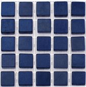 357x stuks mozaieken maken steentjes/tegels kleur donkerblauw met formaat 5 x 5 x 2 mm