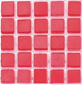 476x stuks mozaieken maken steentjes/tegels kleur rood met formaat 5 x 5 x 2 mm