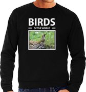 Dieren foto sweater groene specht - zwart - heren - birds of the world - cadeau trui vogel liefhebber S
