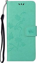 Nokia 5.4 Hoesje - Coverup Bloemen & Vlinders Book Case - Cyan